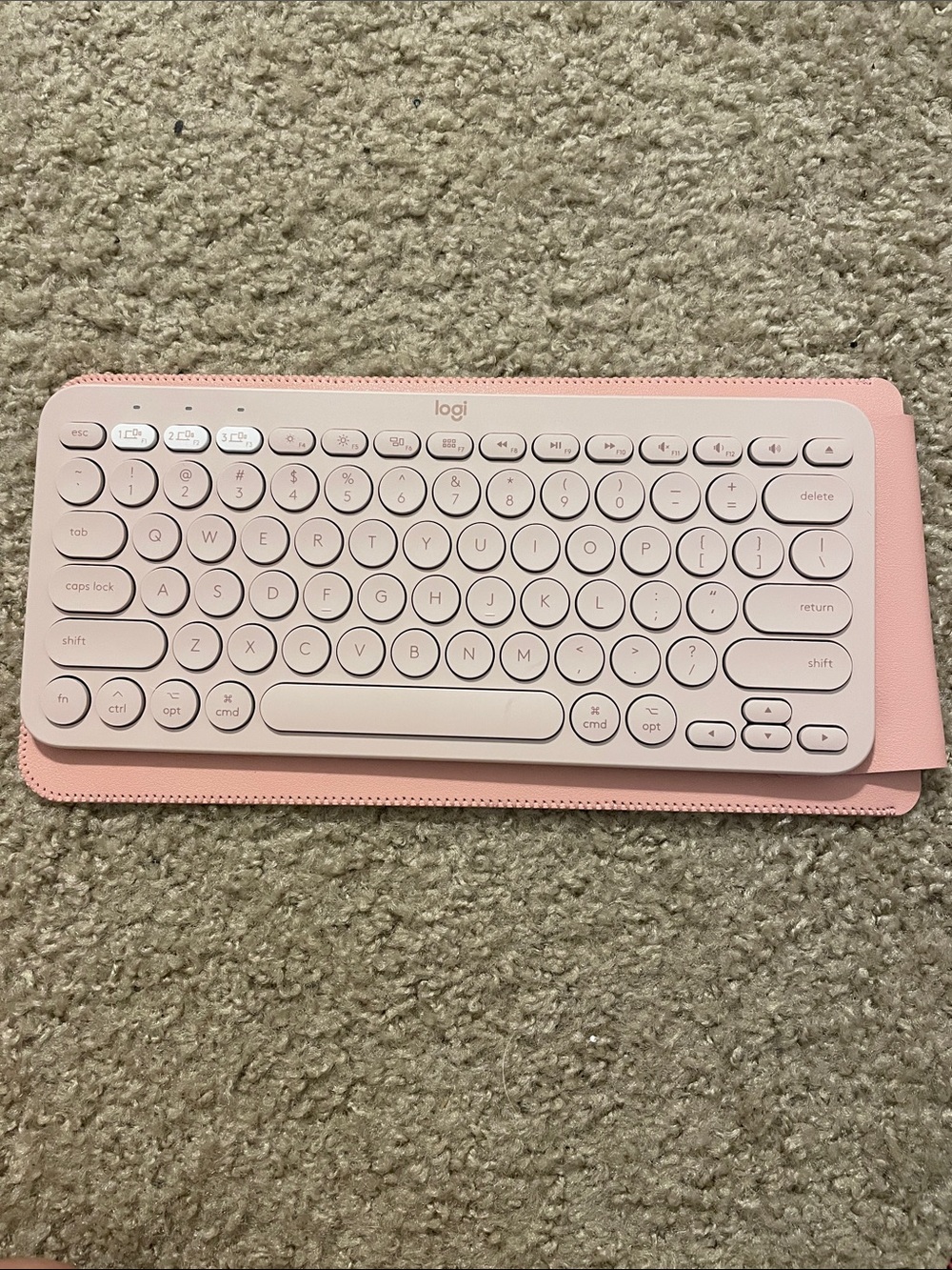 Logi Pink Wireless Bluetooth Keyboard with Case